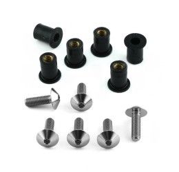 Kit viti Cupolino TITANIO Pro-Bolt per Piaggio Vespa GTS 300 Touring 11-16 - 4 viti testa svasata M5x20mm - per cupolino originale faro alto