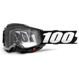Occhiali Off-Road 100% The Accuri 2 Enduro Moto modello Black lente doppia trasparente ventilata