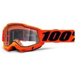 Occhiali Off-Road 100% The Accuri 2 Enduro Moto modello Orange lente doppia trasparente ventilata