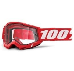 Occhiali Off-Road 100% The Accuri 2 Enduro Moto modello Red lente doppia trasparente ventilata