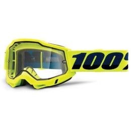 Occhiali Off-Road 100% The Accuri 2 Enduro Moto modello Yellow lente doppia trasparente ventilata