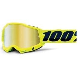 Occhiali Off-Road 100% The Accuri 2 modello Yellow lente specchiata mirror gold lens (Compreso nel prezzo anche: Lente trasparente extra)