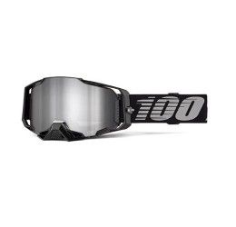 Occhiali Off-Road 100% ARMEGA BLACK - LENTE A SPECCHIO ARGENTO