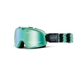 Occhiali Off-Road 100% BARSTOW modello Ornamental Conifer lente specchiata Green mirror flash lens
