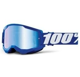 Occhiali Off-Road 100% The Strata 2 modello Blue lente specchiata mirror blue lens