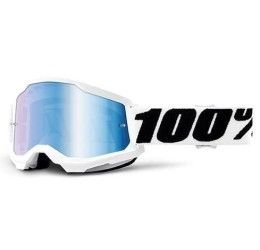 Occhiali Off-Road 100% The Strata 2 modello Everest lente specchiata mirror blue lens