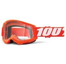 Occhiali Off-Road 100% The Strata 2 modello Orange lente trasparente