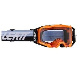 Occhiali Off-Road Leatt Velocity 6.5 modello Cryztal colore arancione - lente trasparente