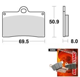 Pastiglie freno anteriori Braking per Ducati Monster 750 94-99 - Mescola CM55 sinterizzata strada 688CM55