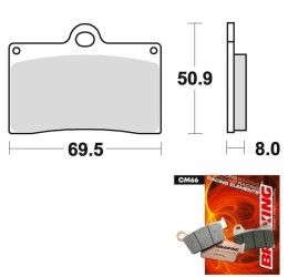 Pastiglie freno anteriori Braking per Ducati Monster 750 94-99 - Mescola CM66 semi-metallica racing 688CM66