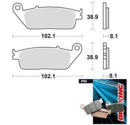 Pastiglie freno anteriori Braking per Honda ADV 350 ABS 22-25 - Mescola P30 sinterizzata scooter P30716