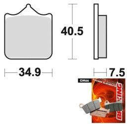 Pastiglie freno anteriori Braking per Husqvarna SMR 510 05-10 - Mescola CM66 semi-metallica racing 870CM66