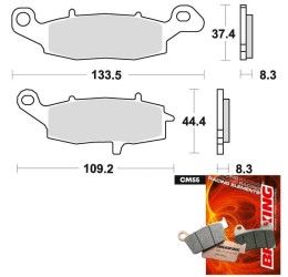 Pastiglie freno anteriori Braking per Kawasaki ER6N 06-15 - Mescola CM55 sinterizzata strada 782CM55