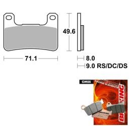 Pastiglie freno anteriori Braking per Kawasaki ZX-25R 21-23 - Mescola CM55 sinterizzata strada 898CM55