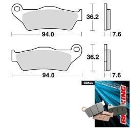 Pastiglie freno anteriori Braking per KTM 525 MXC 03-05 - Mescola CM44 sinterizzata offroad 746CM44