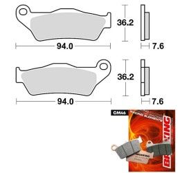 Pastiglie freno anteriori Braking per KTM 525 MXC 03-05 - Mescola CM46 sinterizzata offroad 746CM46