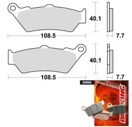 Pastiglie freno anteriori Braking per Royal Enfield Interceptor 650 20-24 - Mescola CM55 sinterizzata strada 780CM55