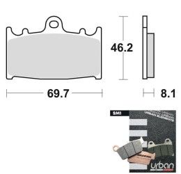 Pastiglie freno anteriori Braking per Suzuki RGV gamma 250 vj22 90-95 - Mescola SM1 semi-metallica 715SM1