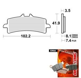 Pastiglie freno anteriori Braking per Triumph Street Triple 765 RS 17-24 - Mescola CM66 semi-metallica racing 930CM66