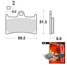 Pastiglie freno anteriori Braking per Yamaha Tracer 700 ABS 16-20 - Mescola P1R carbonio racing P1R786
