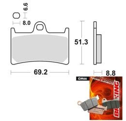 Pastiglie freno anteriori Braking per Yamaha Niken 850 18-20 - Mescola CM66 semi-metallica racing 786CM66