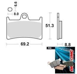 Pastiglie freno anteriori Braking per Yamaha T-Max 560 ABS 20-24 - Mescola P30 sinterizzata scooter P30786