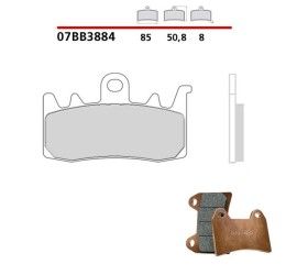 Pastiglie freno anteriori Brembo per aprilia caponord travel pack 1200 13-17 - Mescola primo equipaggiamento SINTERIZZATA 07BB3884