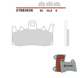 Pastiglie freno anteriori Brembo per Ducati Hypermotard 939 16-18 - Mescola SR sinterizzata Strada/Pista 07BB38SR -