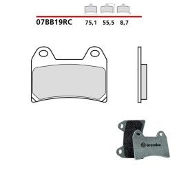 Pastiglie freno anteriori Brembo per Ducati Monster 750 00-02 - Mescola RC sinterizzata Pista 07BB19RC