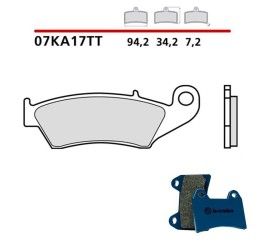 Pastiglie freno anteriori Brembo per Honda Africa Twin XRV 750 94-03 - Mescola TT Carbon Ceramica Semimetallica 07KA17TT