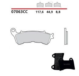 Pastiglie freno anteriori Brembo per Honda SW-T 400 09-16 - Mescola primo equipaggiamento Scooter 07063
