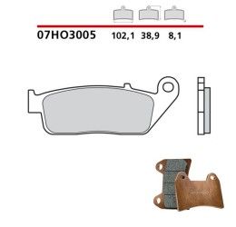 Pastiglie freno anteriori Brembo per Kawasaki Z 750 07-13 - Mescola primo equipaggiamento 07HO3005