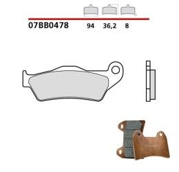 Pastiglie freno anteriori Brembo per KTM 400 EXC 00-07 | 09-11 - Mescola primo equipaggiamento 07BB0478