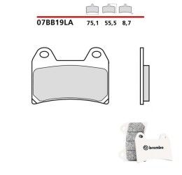 Pastiglie freno anteriori Brembo per MV Agusta Brutale 675 13-17 - Mescola LA sinterizzata Strada 07BB19LA
