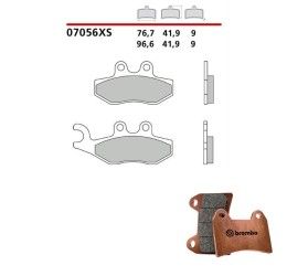 Pastiglie freno anteriori Brembo per Piaggio Vespa GTS 300 Super 08-16 - Mescola Scooter XS sinterizzata 07056XS