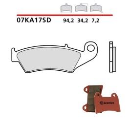 Pastiglie freno anteriori Brembo per Suzuki RMZ 450 05-23 - Mescola SD sinterizzata 07KA17SD