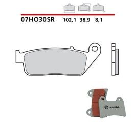 Pastiglie freno anteriori Brembo per Voge Valico 500 DSX 21-24 - Mescola SR sinterizzata Strada/Pista 07HO30SR