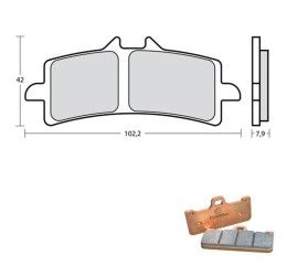 Pastiglie freno anteriori Brembo Racing per Kawasaki Ninja 1000 H2 SX SE Plus 19-21 - Mescola Z03 Endurance Racing M497Z03