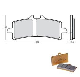 Pastiglie freno anteriori Brembo Racing per aprilia rsv4 aprc std 1000 11-12 - Mescola Z10 Sinterizzata Racing M497Z10