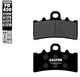 Pastiglie freno anteriori Galfer per KTM 390 Duke ABS 13-24 - Mescola G1054 semimetallica FD450G1054
