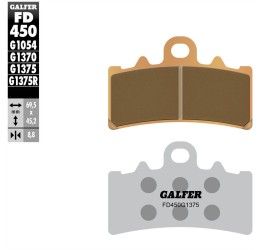 Pastiglie freno anteriori Galfer per KTM 390 Duke ABS 13-24 - Mescola G1375 sinterizzata sport FD450G1375