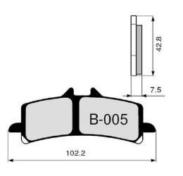 Pastiglie freno anteriori ZCOO per Bimota DB8 10-14 - Mescola EX-C sinterizzata ceramica Pista B005 per dischi a margherita