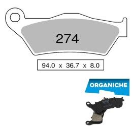 Pastiglie freno anteriori Trofeo by Ognibene per Husqvarna TC 450 04-10 - Mescola Organica 00 43027400