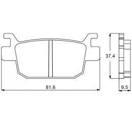 Pastiglie freno posteriori Accossato per Benelli TRK 502 18-19 - Mescola OR organica AGPP95OR