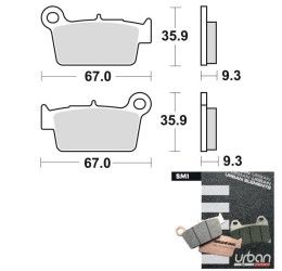 Pastiglie freno posteriori Braking per Beta Xtrainer 300 15-21 - Mescola SM1 semi-metallica 890SM1