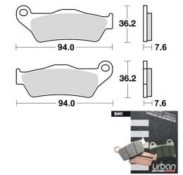 Pastiglie freno posteriori Braking per BMW R nine T 14-21 - Mescola SM1 semi-metallica 746SM1