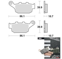 Pastiglie freno posteriori Braking per Buell S1 Lightning 98-02 - Mescola SM1 semi-metallica 711SM1