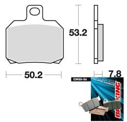 Pastiglie freno posteriori Braking per Ducati Hypermotard 939 16-17 - Mescola CM56 sinterizzata strada 828CM56