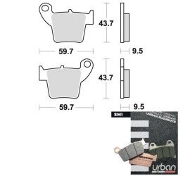 Pastiglie freno posteriori Braking per Honda CRF 450 RX 17-23 - Mescola SM1 semi-metallica 886SM1