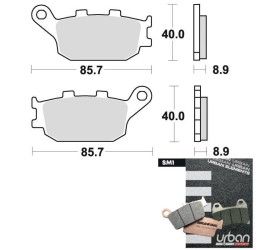 Pastiglie freno posteriori Braking per Honda Hornet 900 02-06 - Mescola SM1 semi-metallica 742SM1